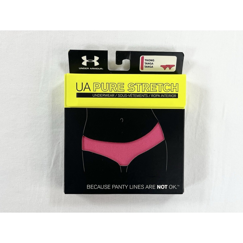 New Under Armour Pure Stretch Thong Panties Underwear Seamless Pink Women's OS